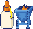 Glue bottle and the burn hopper